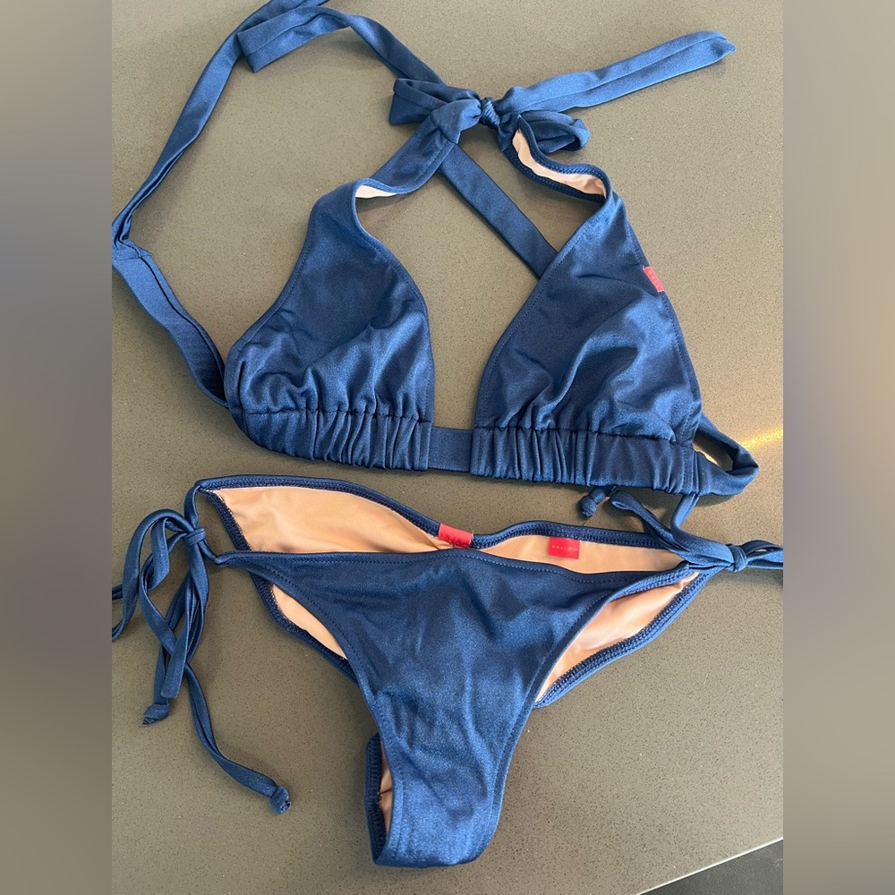 Blue Triangle Bikini Set